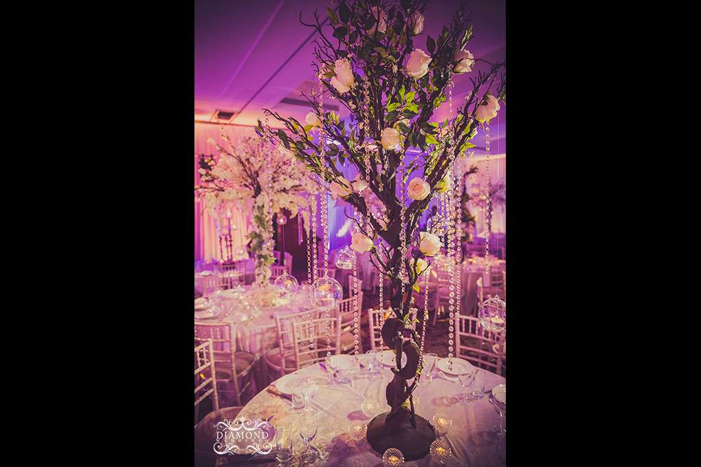 Brown Twig Trees with Roses